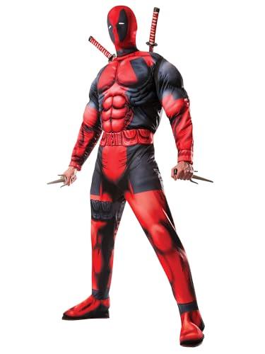 Rubie's unisex adult Rubie's Men's Marvel Universe Classic Muscle Chest Deadpool sized costumes, Red, Standard US - Law of Apparel