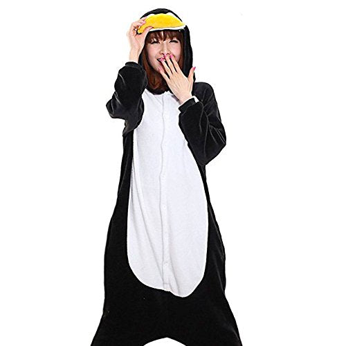 Adrinfly Unisex Penguin Onesies Adult One Piece Animal Pajamas Cosplay Costume, X-Large