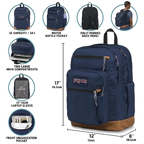 JanSport Cool Backpack, with 15-inch Laptop Sleeve - Large Computer Bag Rucksack with 2 Compartments, Ergonomic Straps, Black - Law of Apparel