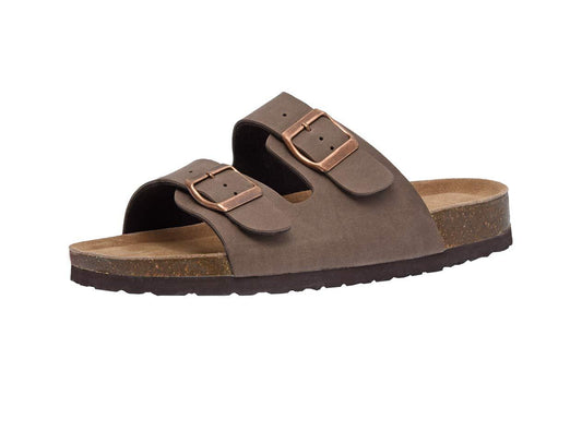 CUSHIONAIRE Women's Lane Cork Footbed Sandal With +Comfort, Brown 8 - Law of Apparel