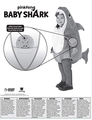 Rubie's unisex child Baby Shark With Sound Chip Costumes, Multi, Toddler US