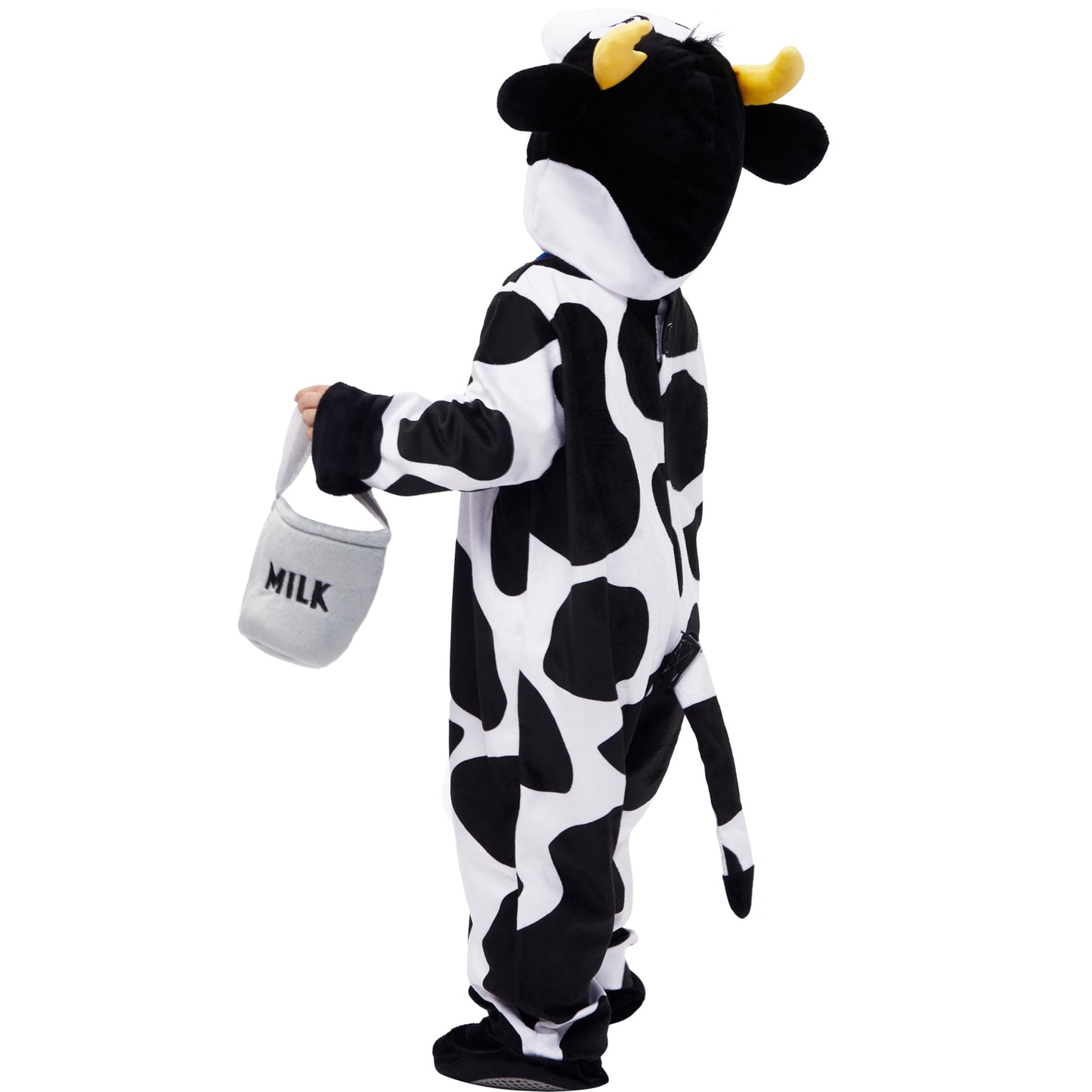 Spooktacular Creations Unisex Baby Cow Costume Jumpsuit Outfit with Milking Bucket for Infant Child Boys and Girls Halloween Costume Cosplay, Trick or Treat Farm Party Dress Up (18-24 Months)