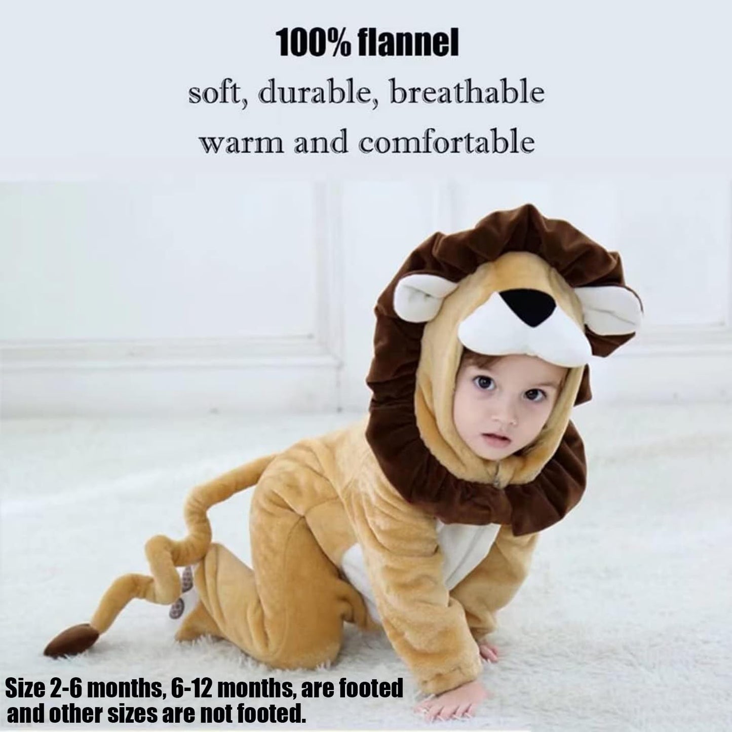 QIAONIUNIU Halloween Baby Lion Costumes Toddler Outfit Infants Cosplay Romper 12-18 Months