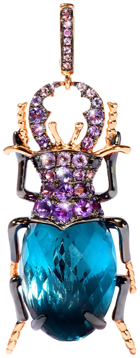 Mythology Beetle Blue Topaz Charm