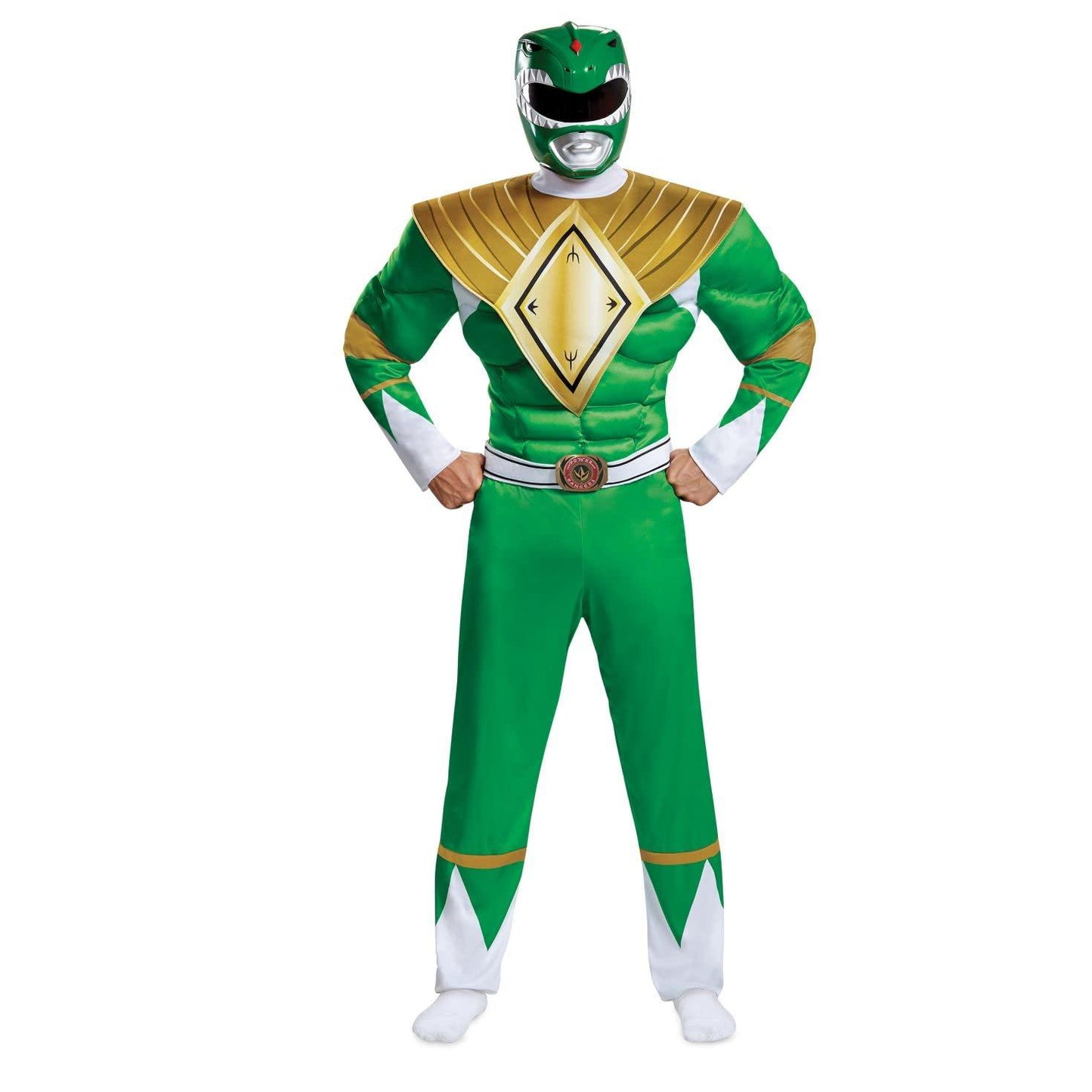 Disguise Men's Green Ranger Classic Muscle Adult Costume, L/XL (42-46) - Law of Apparel