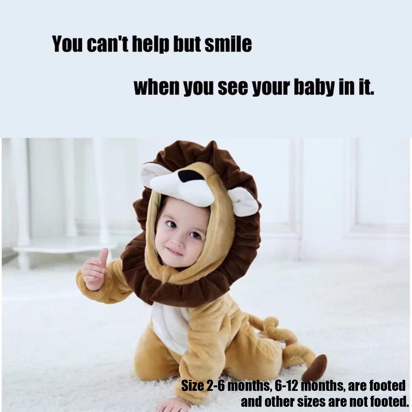 QIAONIUNIU Halloween Baby Lion Costumes Toddler Outfit Infants Cosplay Romper 12-18 Months