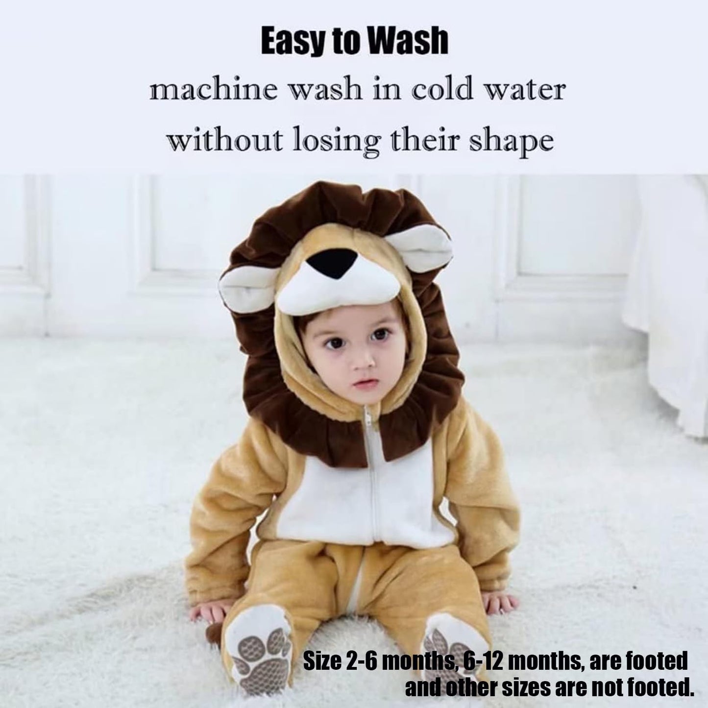 QIAONIUNIU Halloween Baby Lion Costumes Toddler Outfit Infants Cosplay Romper 12-18 Months