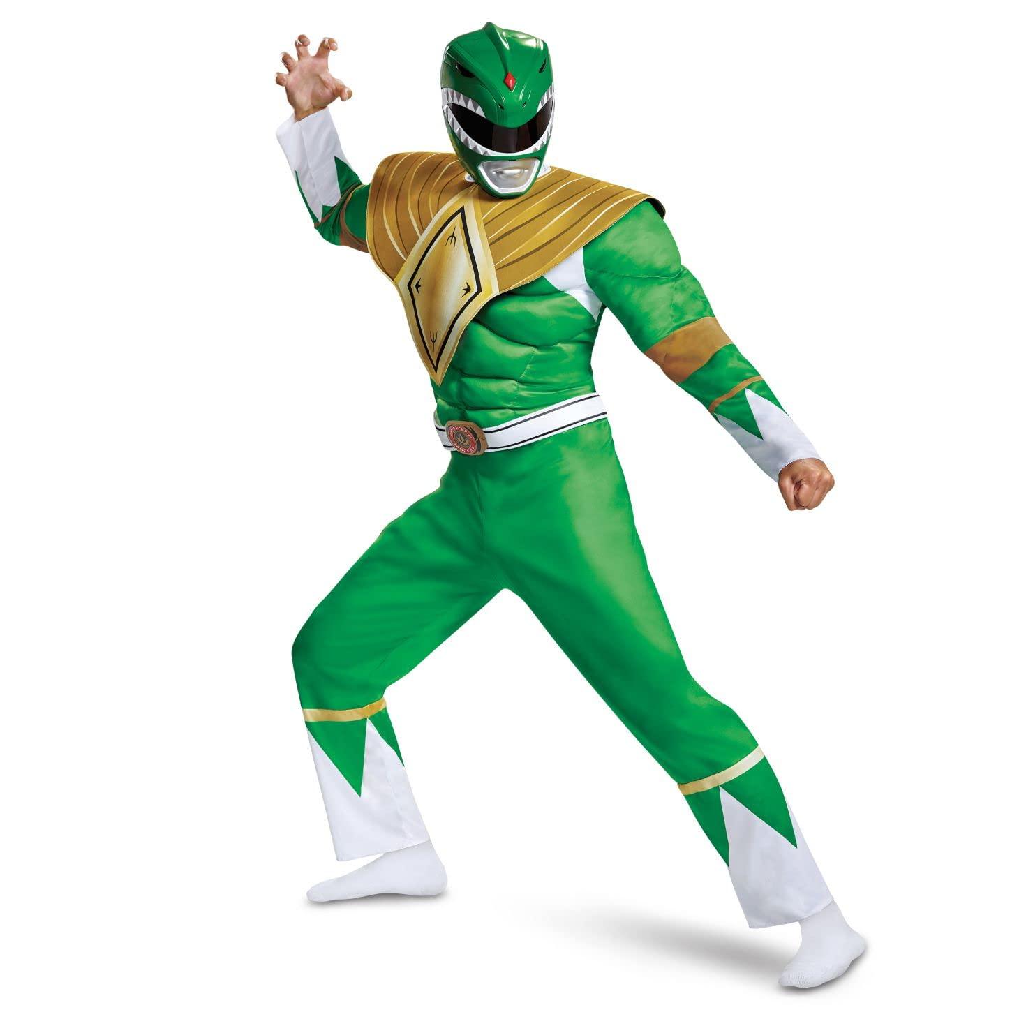 Disguise Men's Green Ranger Classic Muscle Adult Costume, L/XL (42-46) - Law of Apparel