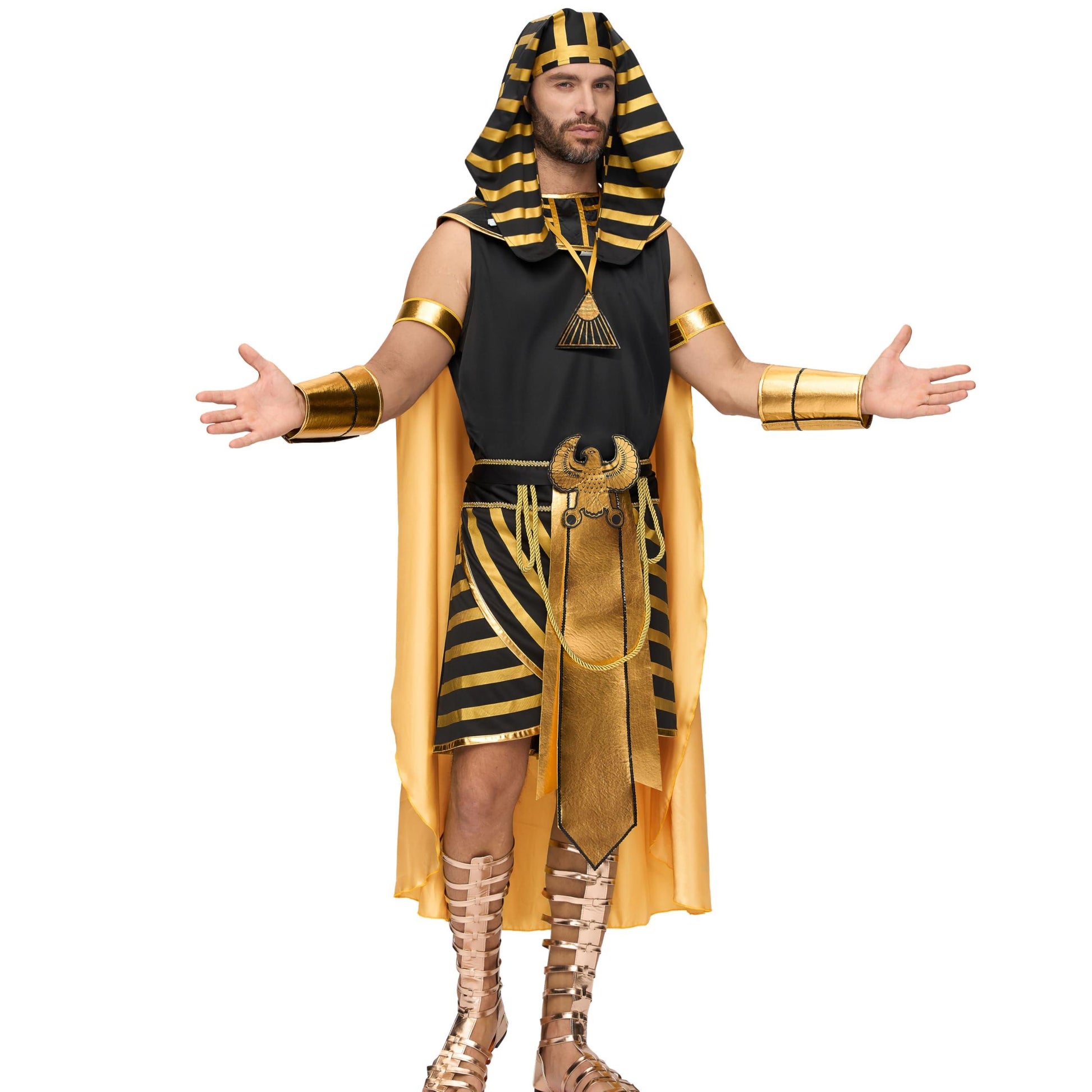 Spooktacular Creations Adult Men King Pharaoh Costume Egyptian King Costume Set for Halloween Costume,Cosplay and Role Play Party-L - Law of Apparel