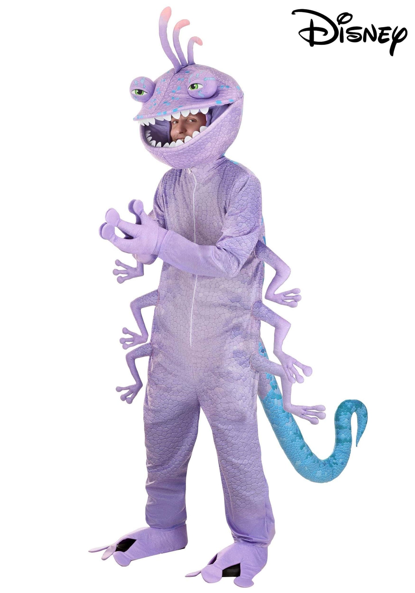 Disney and Pixar Monsters Inc Randall Boggs Costume | Adult Chameleon Monster Villain Halloween Jumpsuit X-Small - Law of Apparel