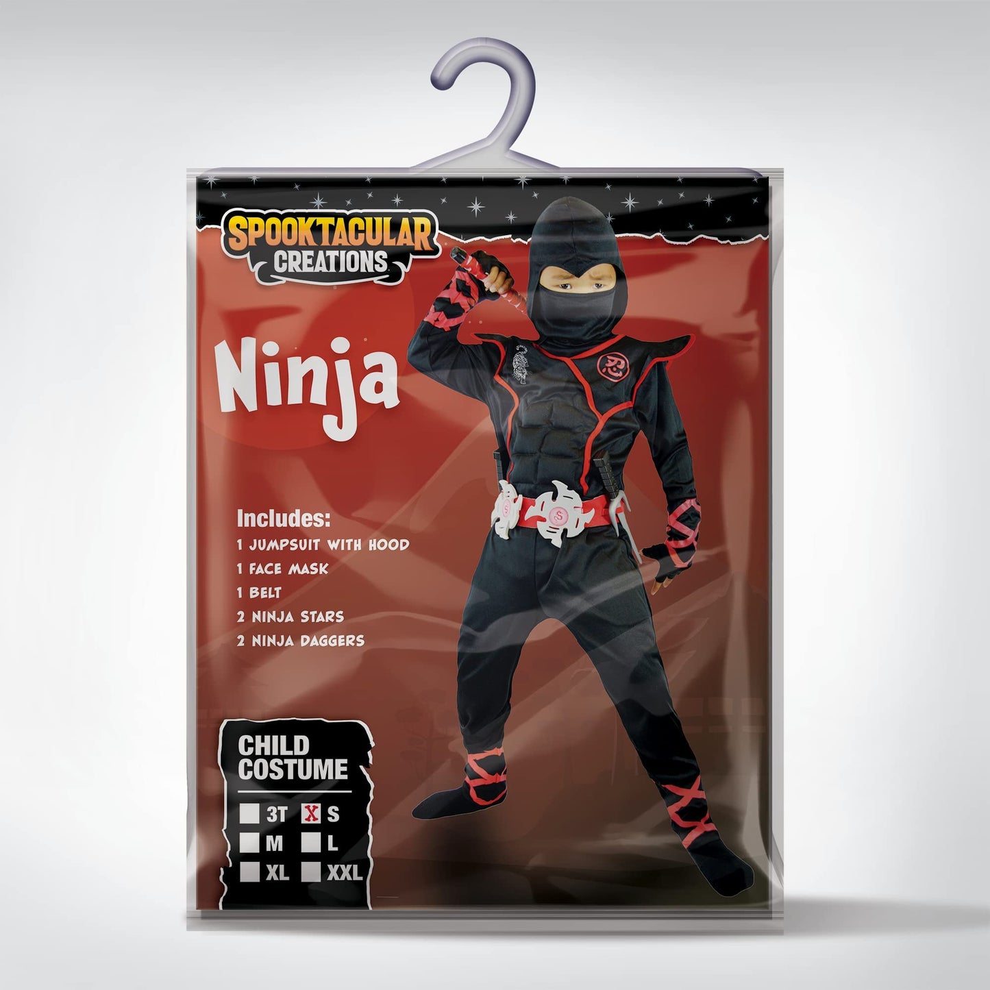 Spooktacular Creations Halloween Ninja Costume, Black Ninja Costume Kids, Ninja Accessories Costume Set, Ninja Suit, Halloween Costumes for Boys DressUp and RolePaly Party (Medium (8-10 yrs))