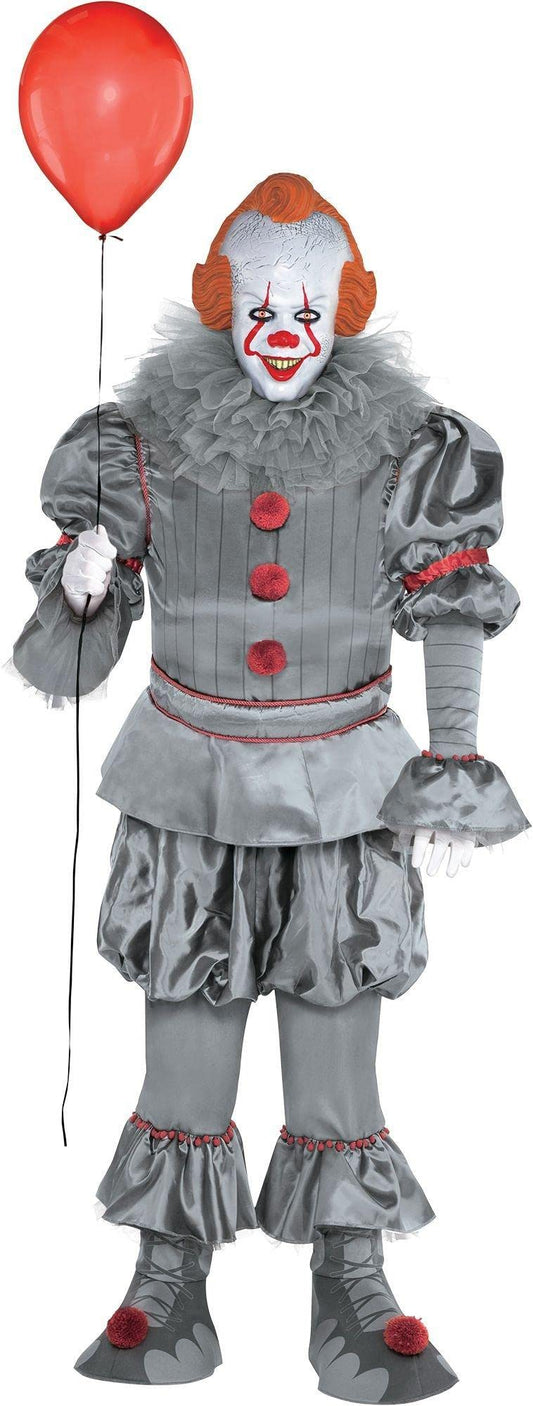 Party City Tattered Pennywise Halloween Costume for Adults, IT Chapter 2, Plus Size, Includes Jumpsuit, Mask, Collar