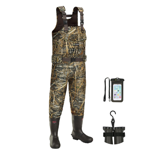 TIDEWE Chest Waders, Hunting Waders for Men Next Camo Evos with 800G Insulation, Waterproof Cleated Neoprene Bootfoot Wader, Insulated Hunting & Fishing Waders (Size 11)