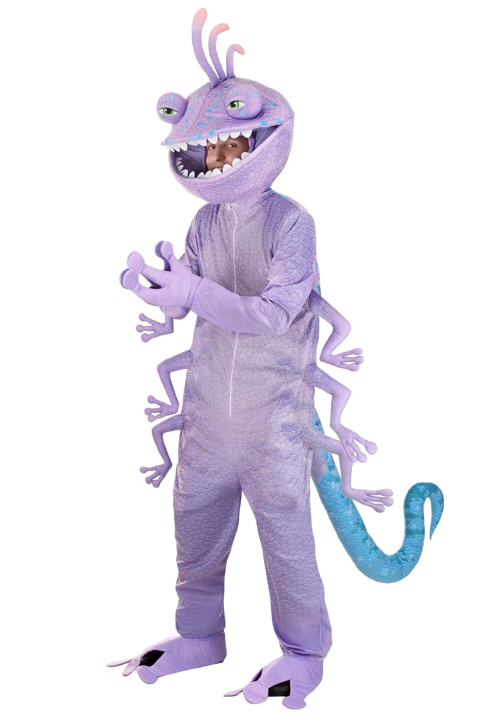 Disney and Pixar Monsters Inc Randall Boggs Costume | Adult Chameleon Monster Villain Halloween Jumpsuit X-Small - Law of Apparel