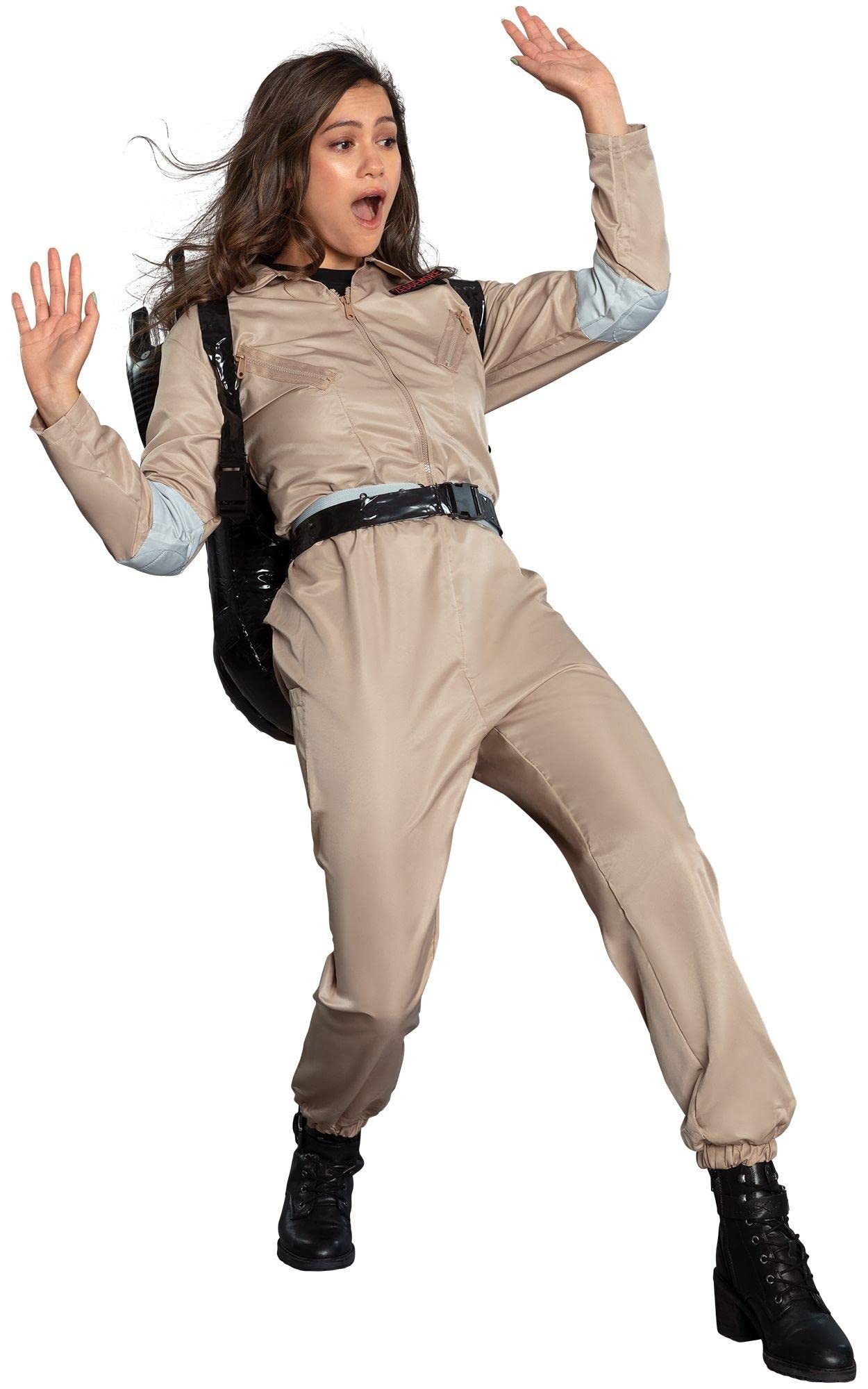 Amscan Women's Classic Beige Ghostbuster Costume Set - Large (10-12), 1 Set - Iconic Movie Outfit - Ideal for Parties & Cosplay Events