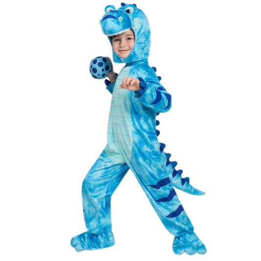 Spooktacular Creations Realistic Blue T-Rex Costume, Dinosaur Costume with Toy Egg for Kids, Toddler Halloween Dress Up Party (18-24 Mos)