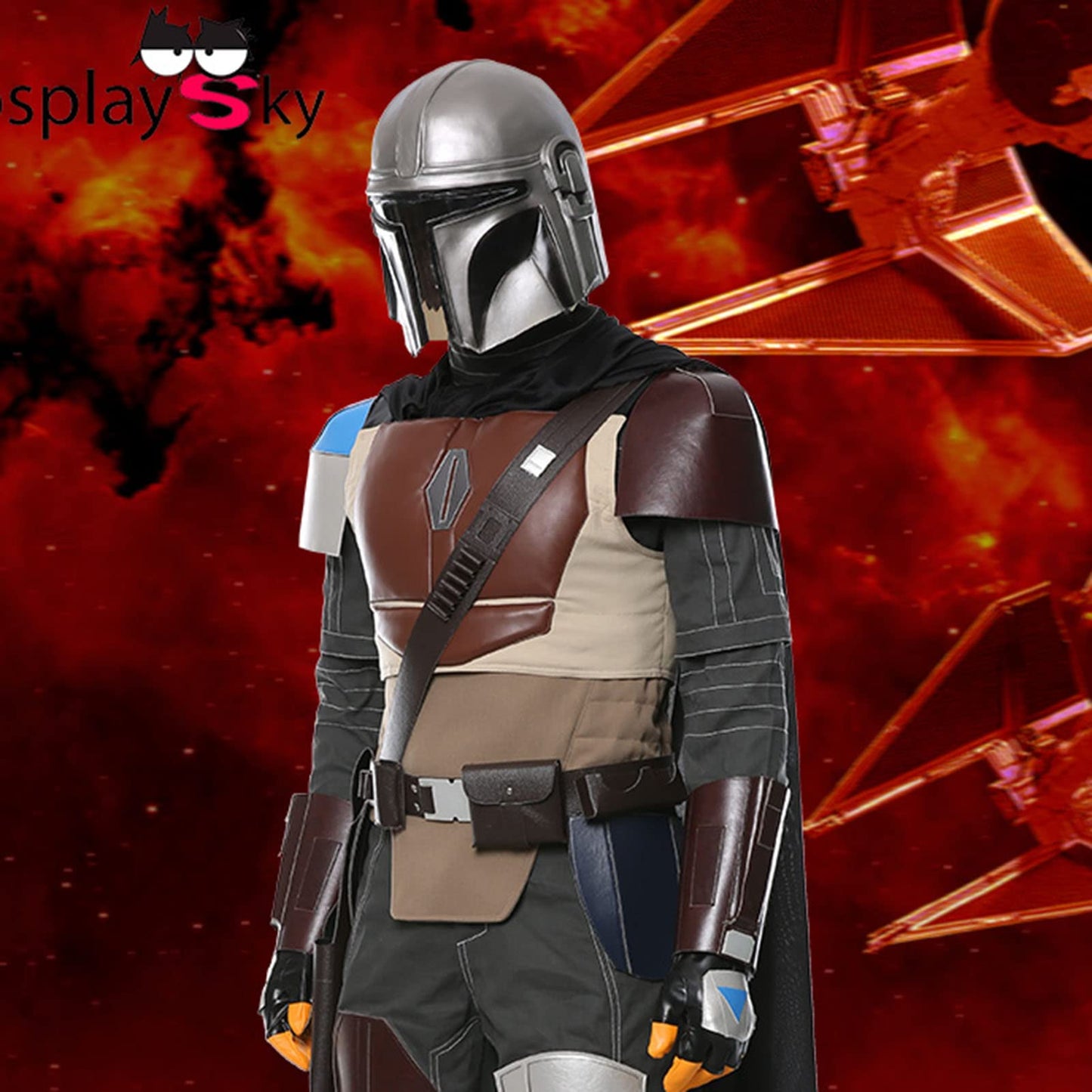 Mandalorian Cosplay Costume Battle Armor Full Set Including Headgear Men Cosplay Anime Rave Clothing Adult Halloween (Male XL)