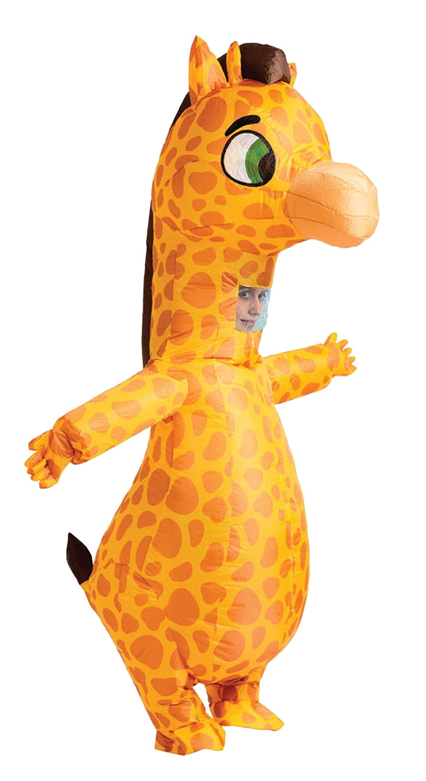 Spooktacular Creations Inflatable Costume Giraffe, Full Body Giraffe Air Blow-up Deluxe Halloween Costume with a pair of Gloves for Halloween Animal Themed Parties - Adult Size - Law of Apparel