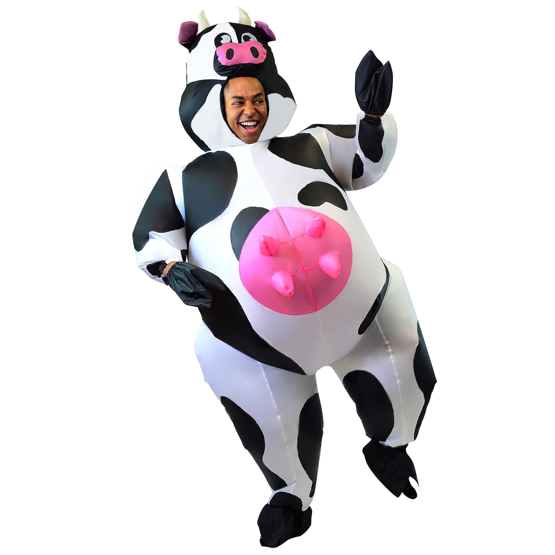 Spooktacular Creations Halloween Inflatable Costume, Full body Cow Costume Air Blow-up Deluxe Costume Set, 3D with Gloves for Halloween Costume Animal Themed Parties - Adult Size (5'3'' to 6'3'') - Law of Apparel