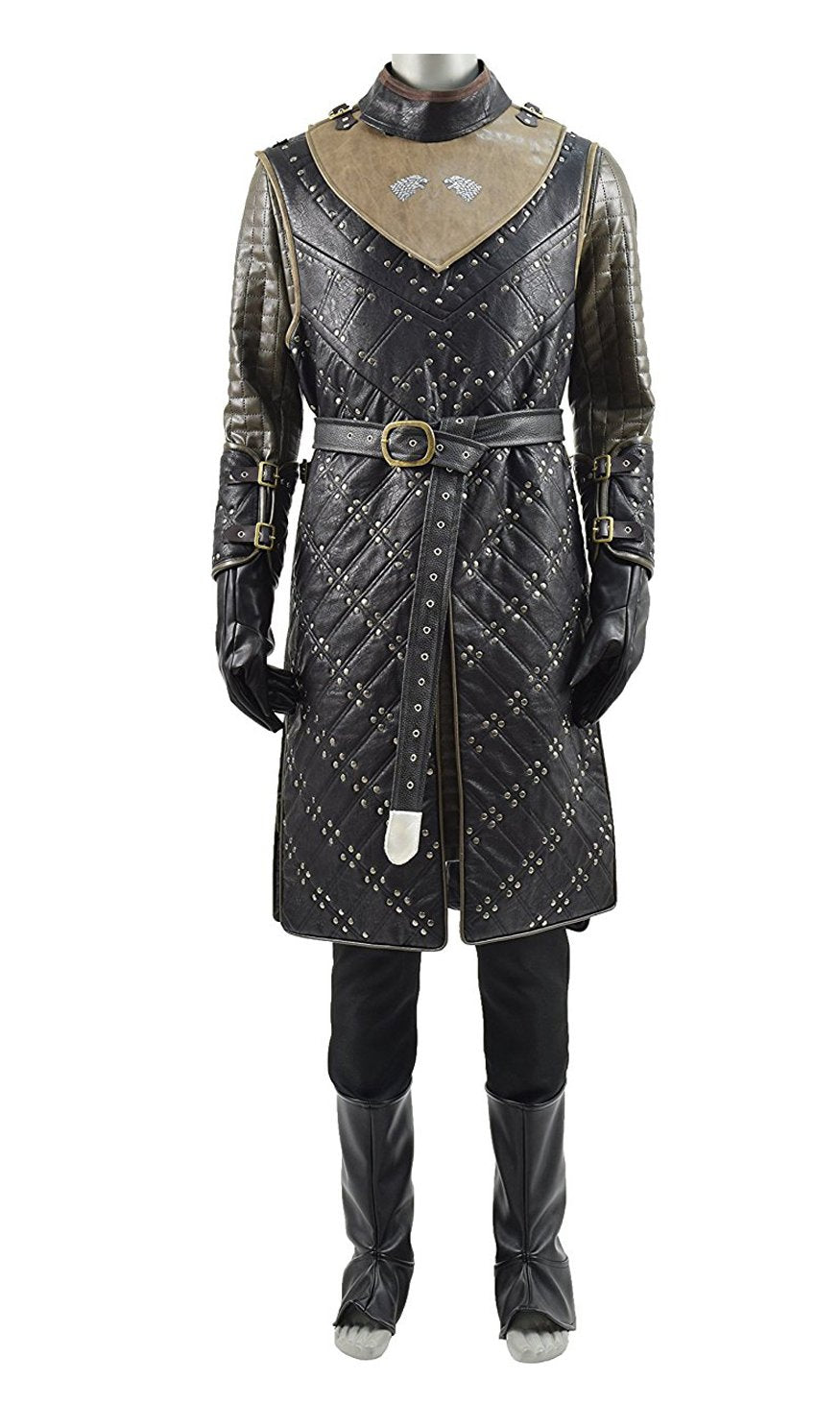 Very Last Shop Hot TV Series Knight Snow Costume Leather Armor Deluxe Men Halloween Costume (US Men-L, Black(Armor+Cape))