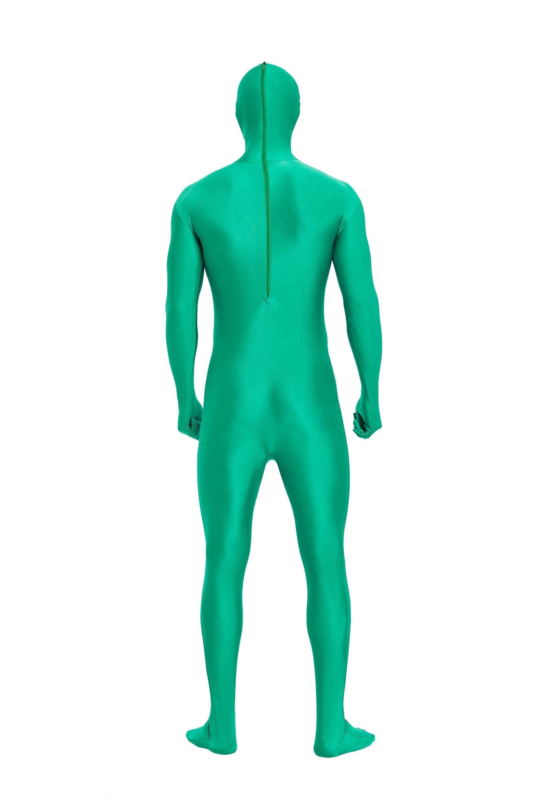 Full Bodysuit Unisex Spandex Stretch Adult Costume Zentai Disappearing Man Body Suit (Large, Green Alien) - Law of Apparel