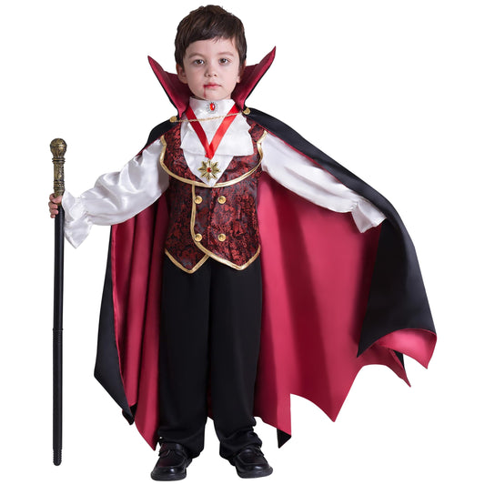 Spooktacular Creations Halloween Gothic Vampire Costume Deluxe Set for Boys, Kids Halloween Party Favors, Dress Up,Role Play and Cosplay-L(10-12yr)