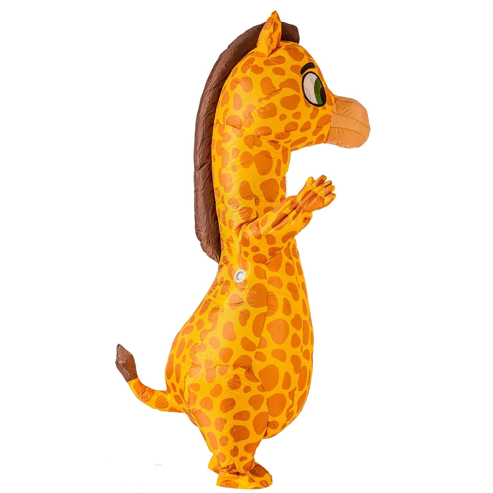 Spooktacular Creations Inflatable Costume Giraffe, Full Body Giraffe Air Blow-up Deluxe Halloween Costume with a pair of Gloves for Halloween Animal Themed Parties - Adult Size - Law of Apparel