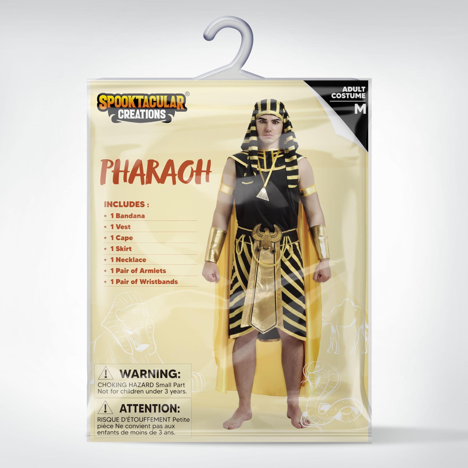 Spooktacular Creations Adult Men King Pharaoh Costume Egyptian King Costume Set for Halloween Costume,Cosplay and Role Play Party-L - Law of Apparel