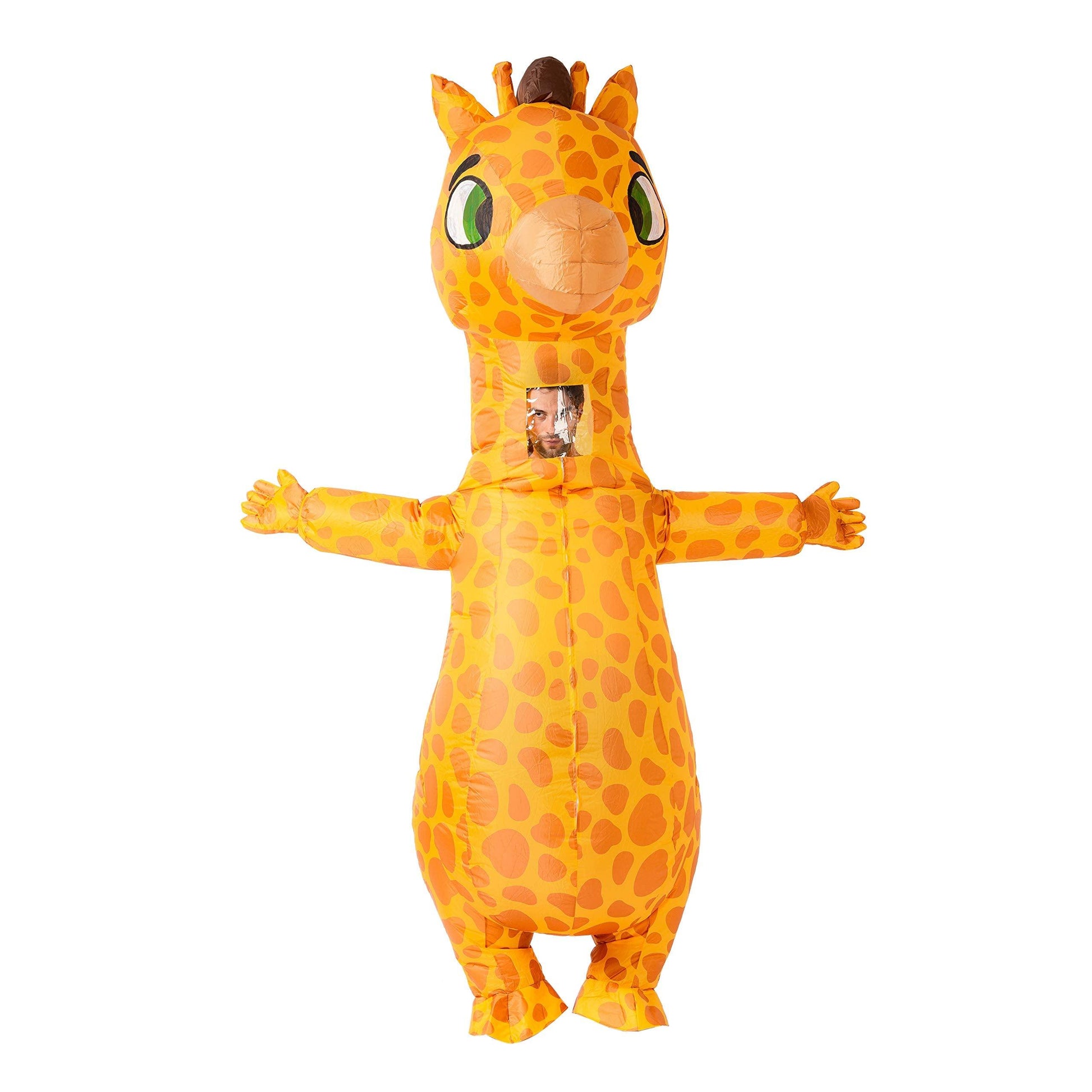 Spooktacular Creations Inflatable Costume Giraffe, Full Body Giraffe Air Blow-up Deluxe Halloween Costume with a pair of Gloves for Halloween Animal Themed Parties - Adult Size - Law of Apparel