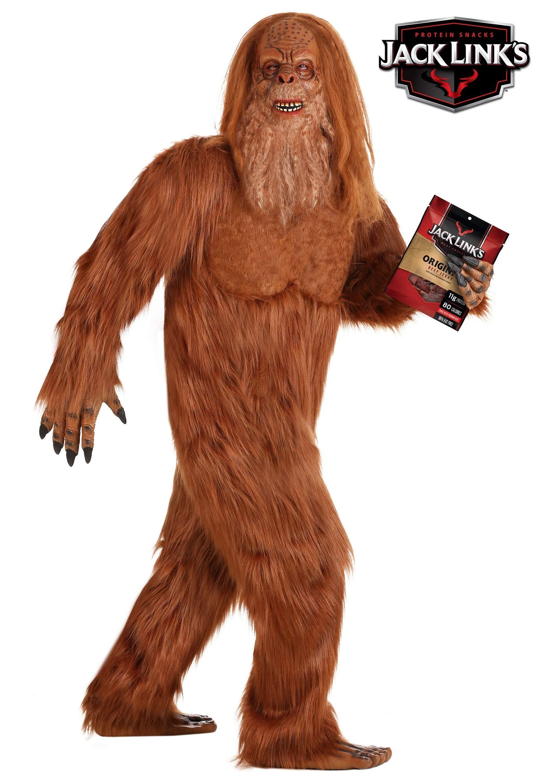 Fun Costumes Jack Links Plus Size Bigfoot Mascot Messin With Sasquatch Halloween Costume, Adult Big and Tall Sizes 6X - Law of Apparel