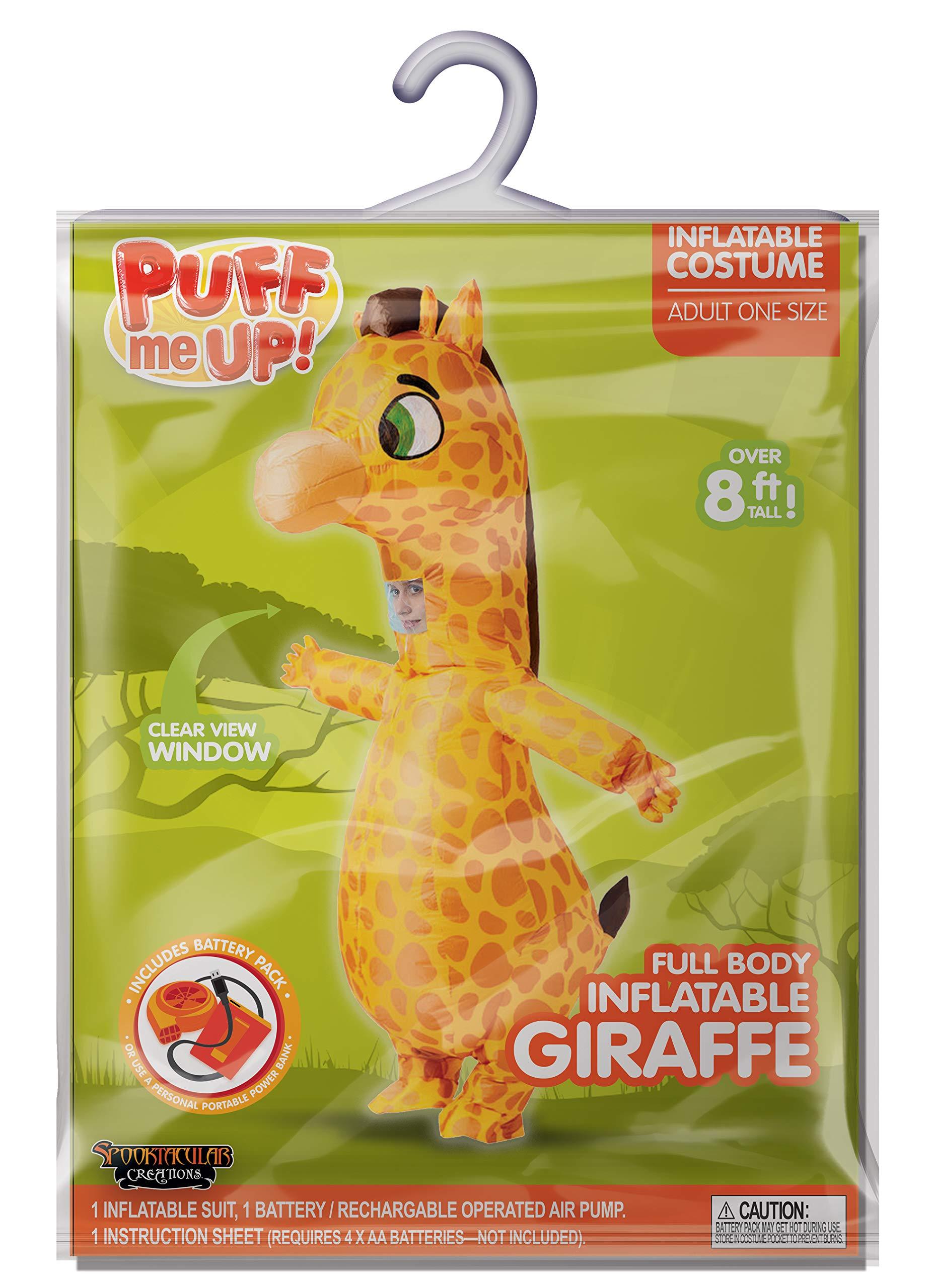 Spooktacular Creations Inflatable Costume Giraffe, Full Body Giraffe Air Blow-up Deluxe Halloween Costume with a pair of Gloves for Halloween Animal Themed Parties - Adult Size - Law of Apparel