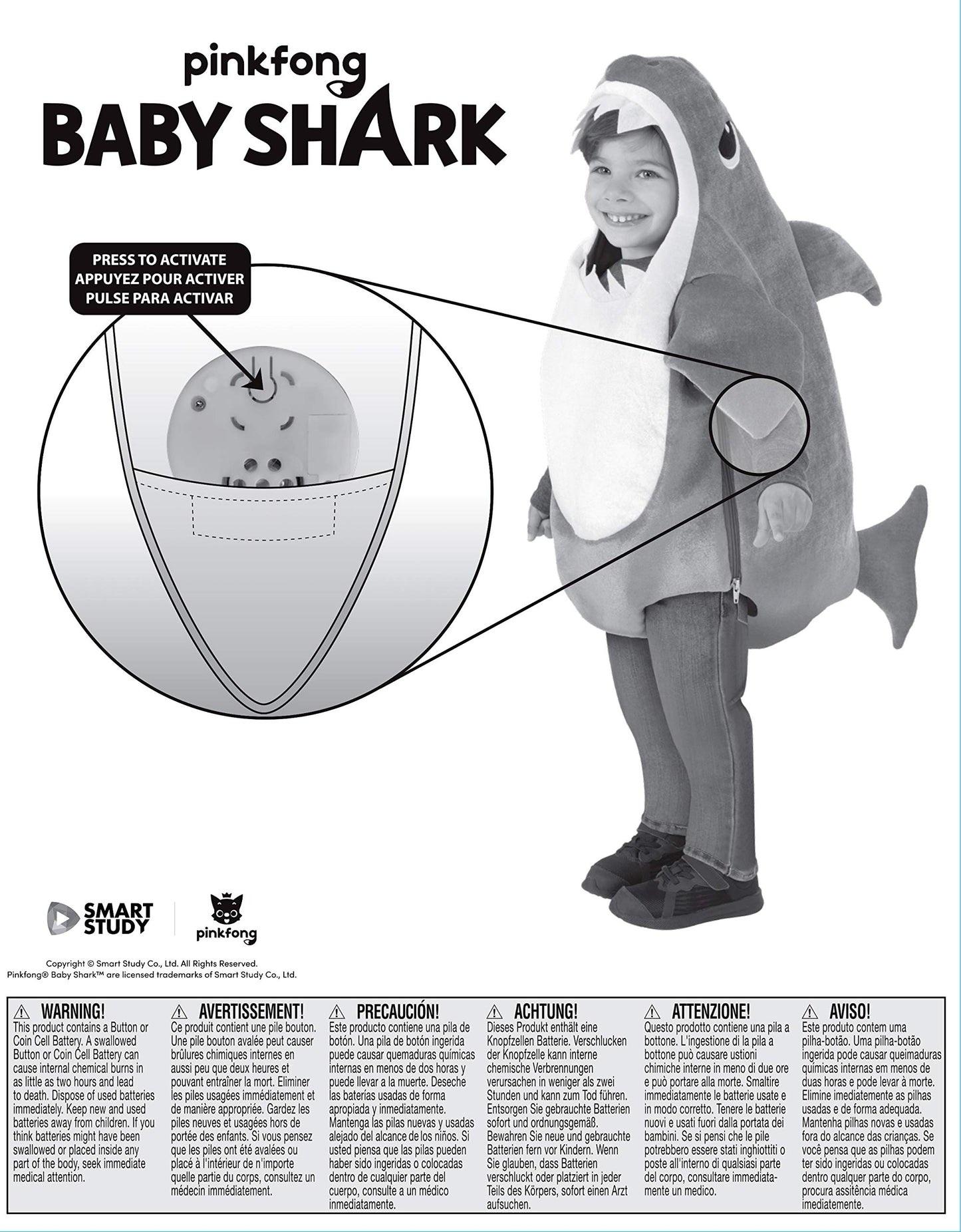 Rubie's unisex child Daddy Shark With Sound Chip Costumes, As Shown, Infant US