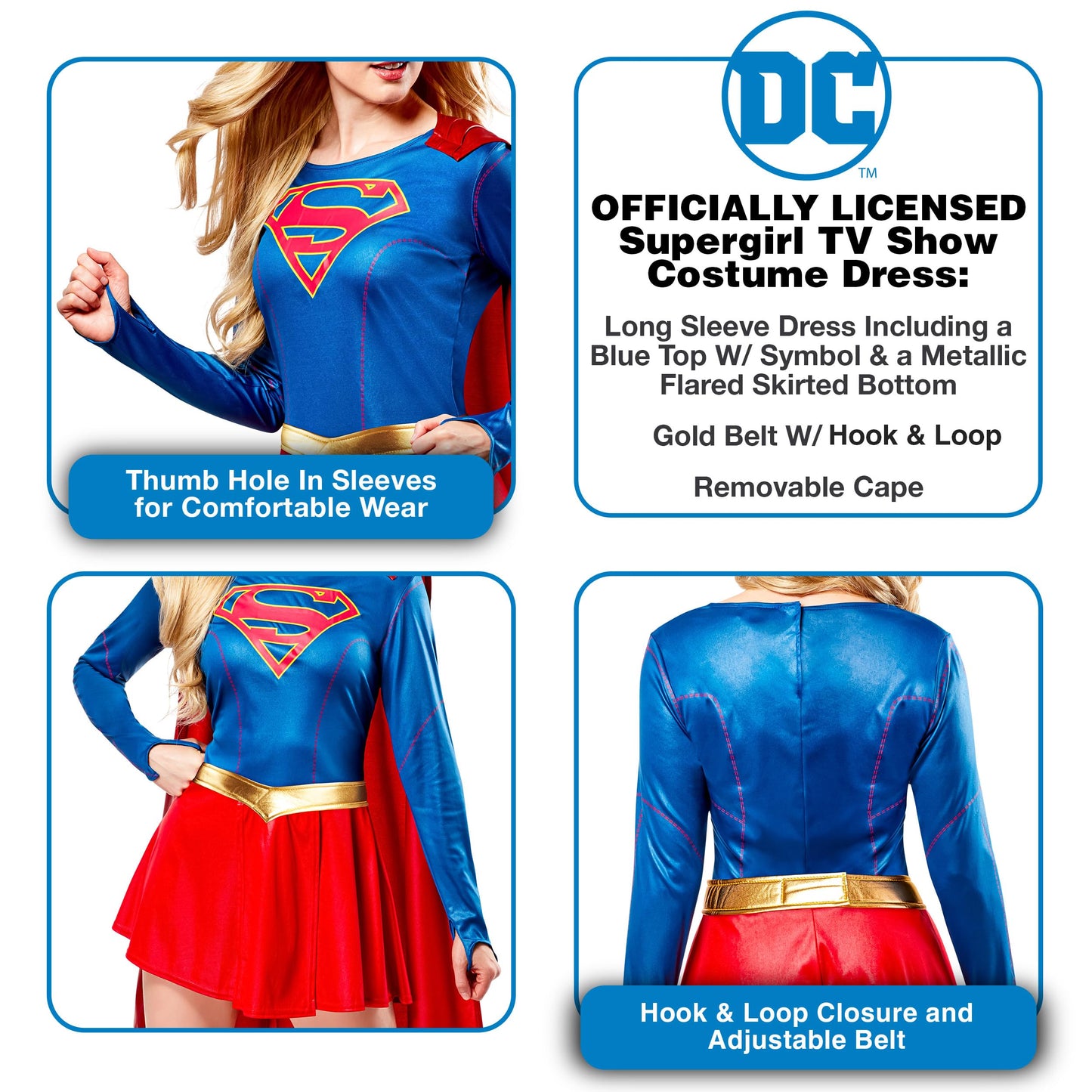 Rubie's womens Supergirl Tv Show Dress Adult Sized Costumes, As Shown, Medium US